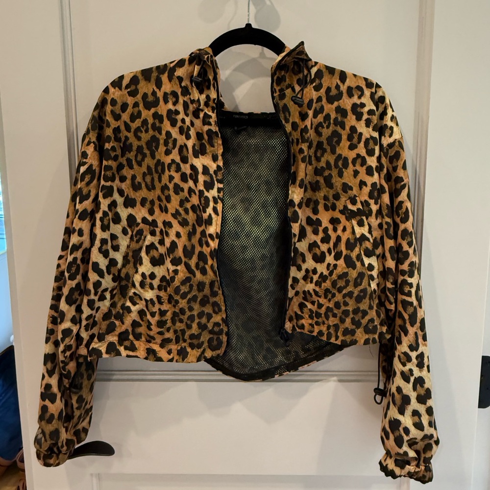 Forever 21 S Leopard Print Women's Windbreaker Jacket